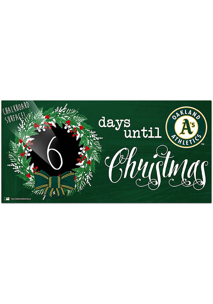 Oakland Athletics Chalk Christmas Countdown Sign