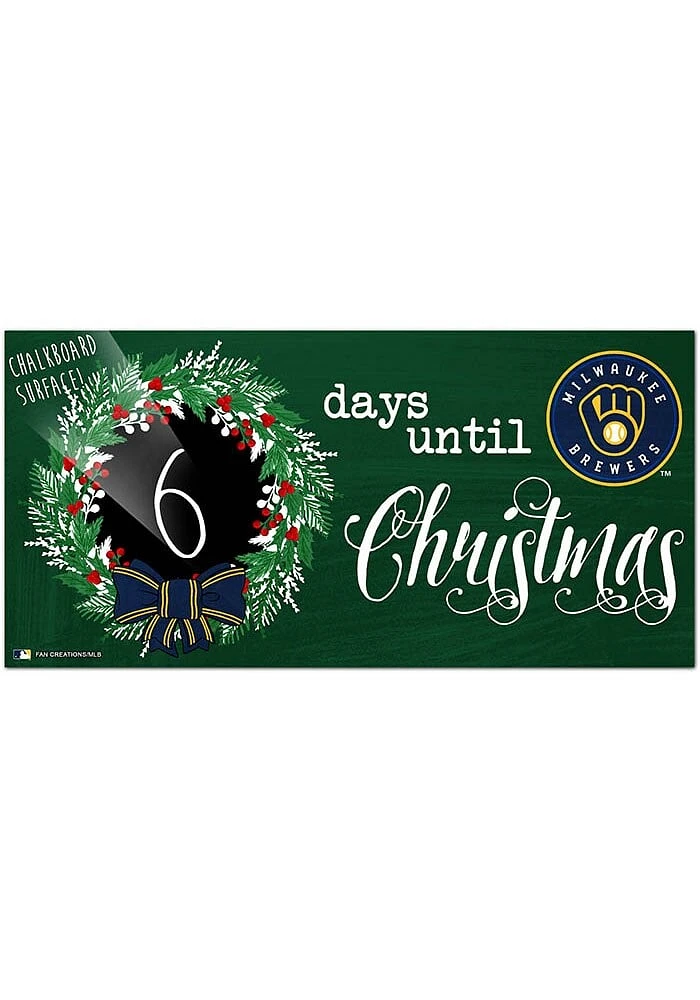 Milwaukee Brewers Chalk Christmas Countdown Sign