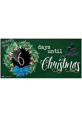Miami Marlins Chalk Christmas Countdown Sign