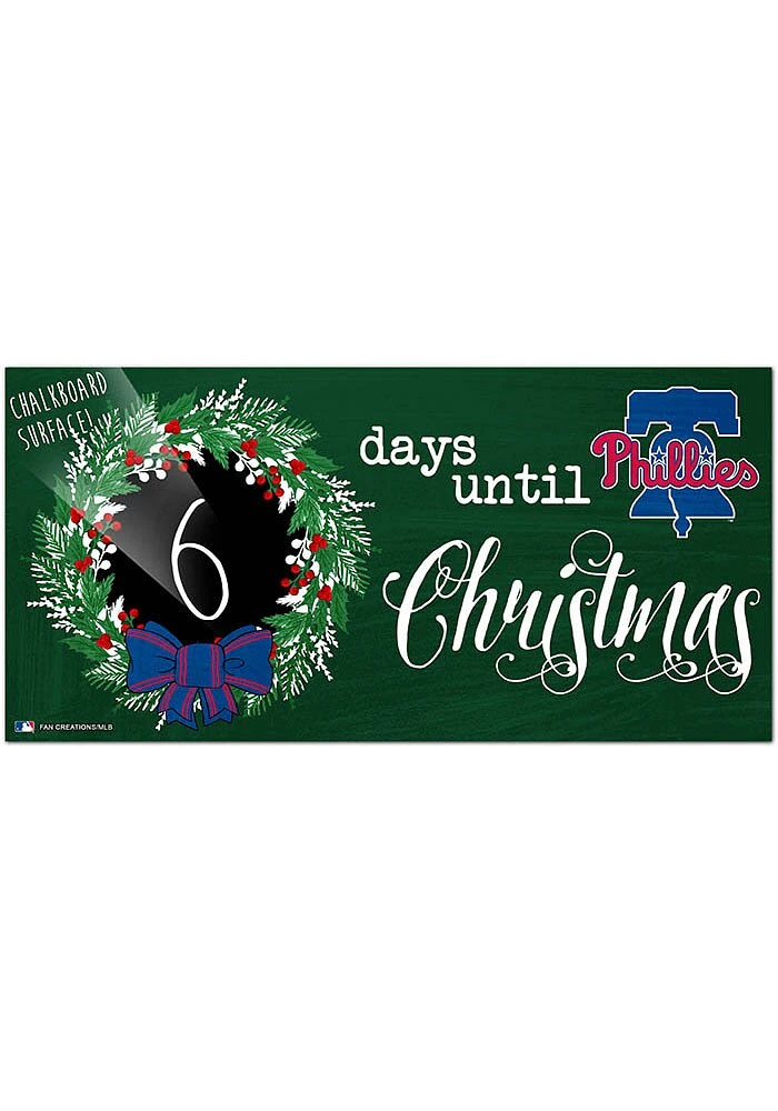 Philadelphia Phillies Chalk Christmas Countdown Sign