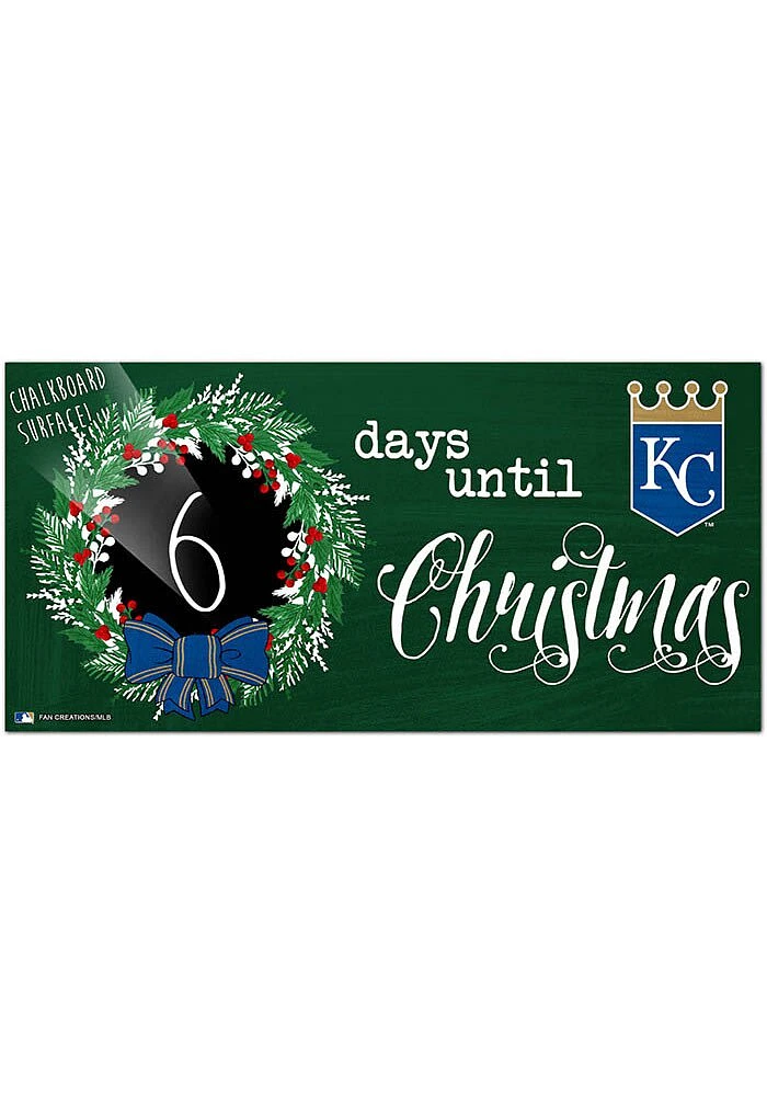 Kansas City Royals Chalk Christmas Countdown Sign - Blue