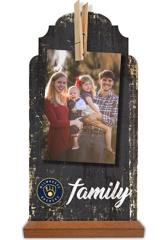 Milwaukee Brewers Family Clothespin Sign