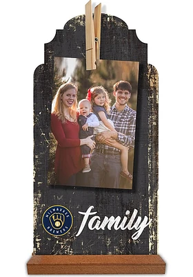 Milwaukee Brewers Family Clothespin Sign