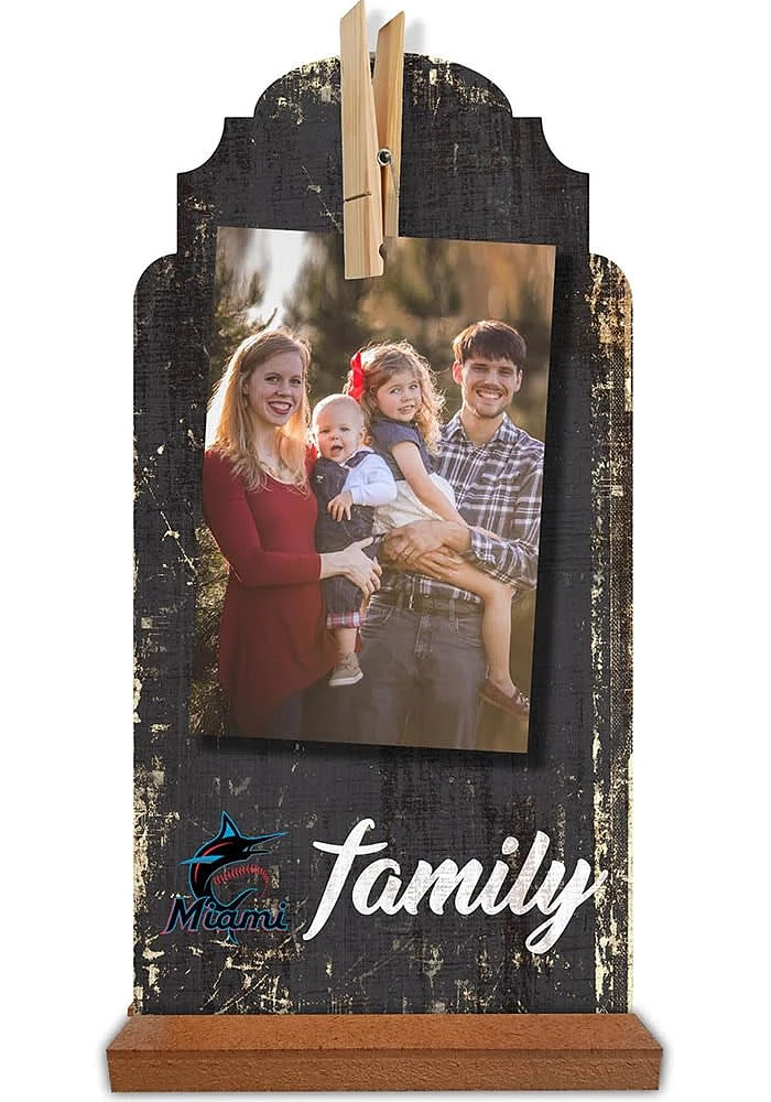 Miami Marlins Family Clothespin Sign