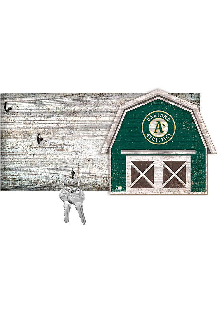 Oakland Athletics Team Barn Key Holder Sign