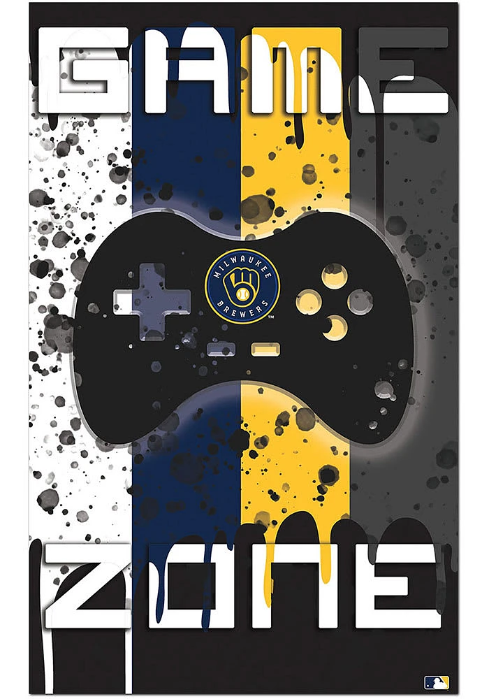 Milwaukee Brewers Grunge Game Zone Sign