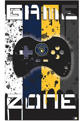 Milwaukee Brewers Grunge Game Zone Sign