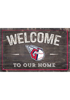 Cleveland Guardians Welcome to our Home Sign - Red