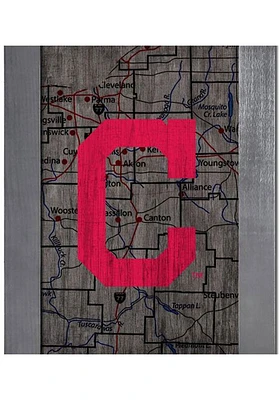 Cleveland Guardians City Map Sign - Red