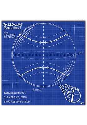 Cleveland Guardians Ball Blueprint Sign