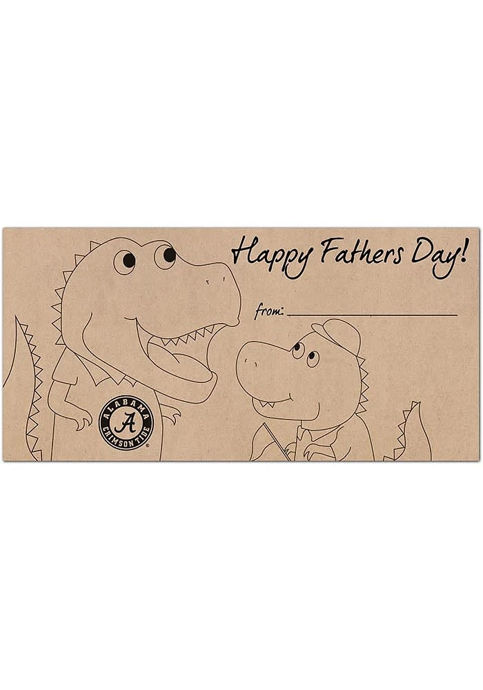 Alabama Crimson Tide Fathers Day Coloring Sign - Red