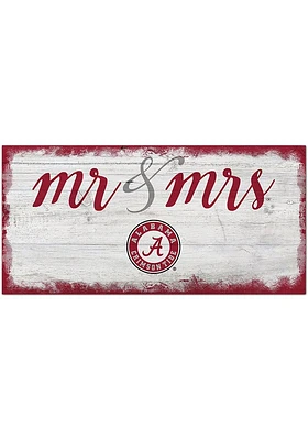 Alabama Crimson Tide Script Mr and Mrs Sign