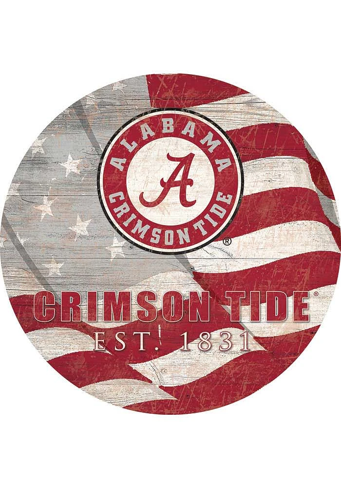 Alabama Crimson Tide 24in Flag Circle Sign