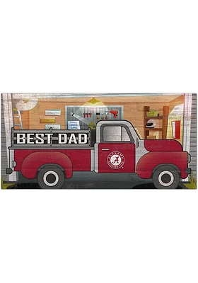 Alabama Crimson Tide Best Dad Truck Sign - Red