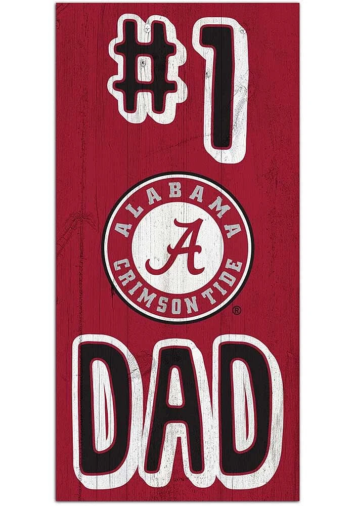 Alabama Crimson Tide Number One Dad Sign - Red