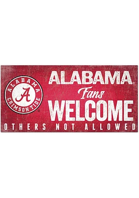 Alabama Crimson Tide Fans Welcome 6x12 Sign