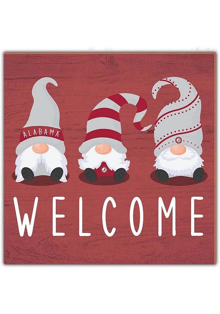 Alabama Crimson Tide Welcome Gnomes Sign