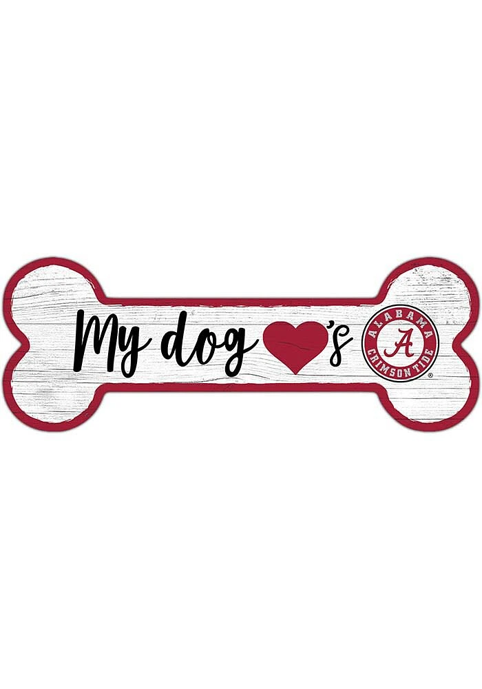 Alabama Crimson Tide Dog Bone 6x12 Sign