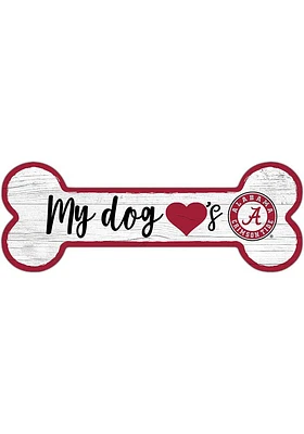 Alabama Crimson Tide Dog Bone 6x12 Sign