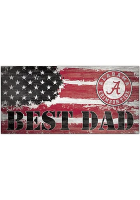 Alabama Crimson Tide Best Dad Flag Sign - Red