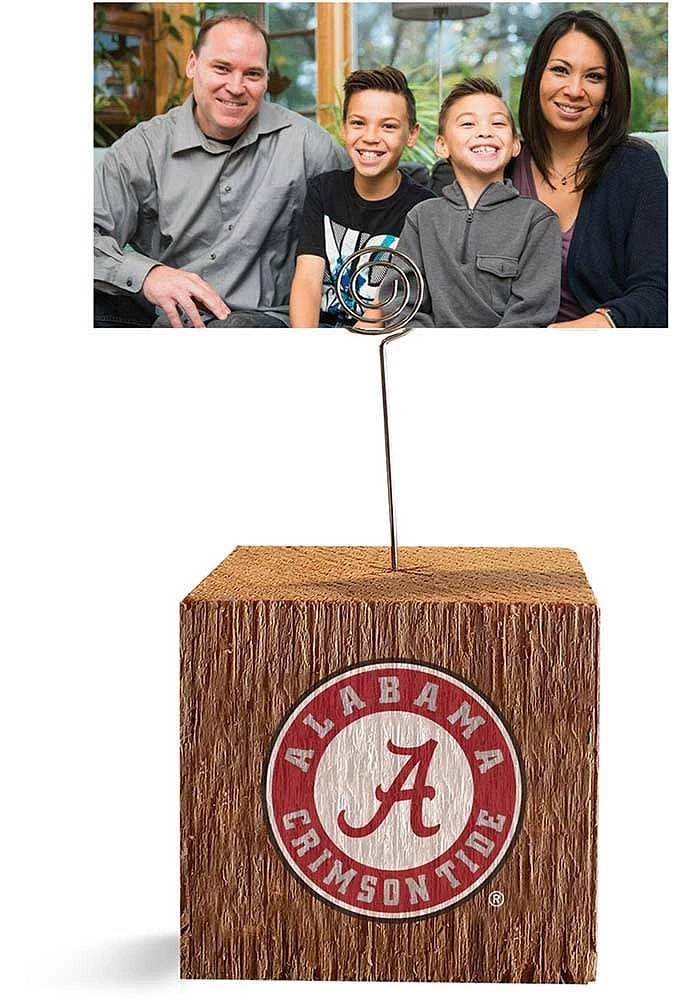 Alabama Crimson Tide Block Spiral Photo Holder Red Desk Accessory