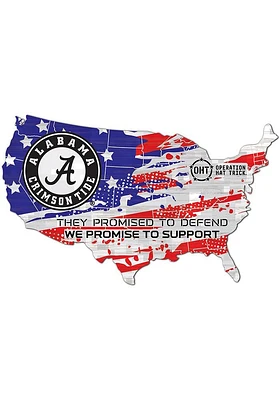 Alabama Crimson Tide OHT USA Shape Cutout Sign