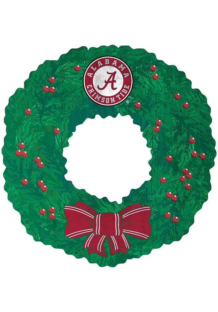 Alabama Crimson Tide Team Wreath 16 Inch Sign