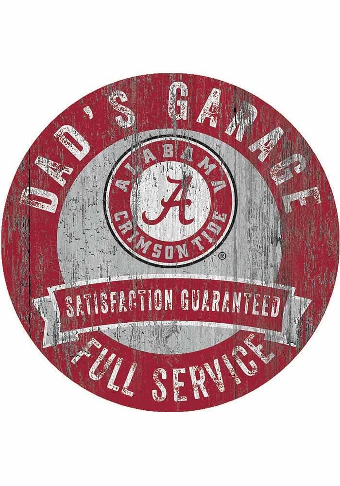 Alabama Crimson Tide Dads Garage Sign - Red
