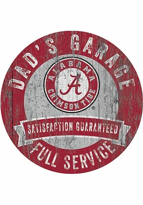 Alabama Crimson Tide Dads Garage Sign - Red