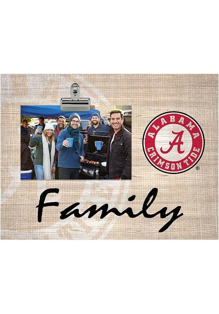 Alabama Crimson Tide Family Burlap Clip Picture Frame - Red