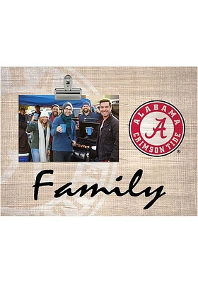 Alabama Crimson Tide Family Burlap Clip Picture Frame - Red