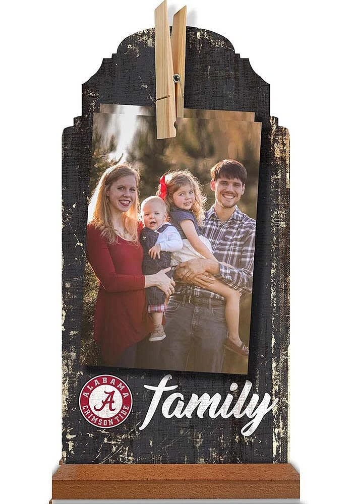 Alabama Crimson Tide Family Clothespin Sign - Red