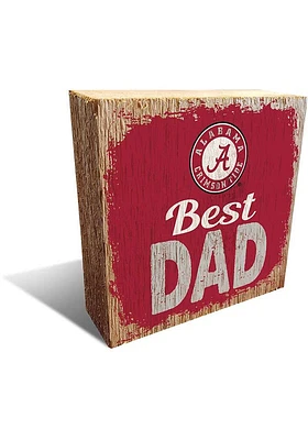 Alabama Crimson Tide Best Dad Block Sign - Red