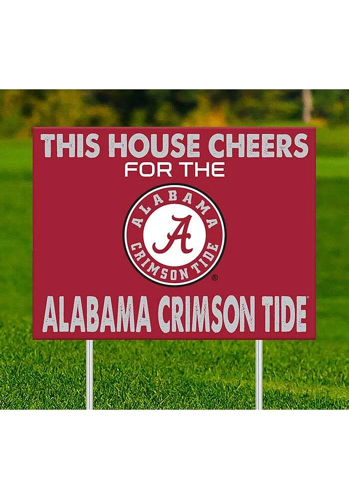 Alabama Crimson Tide This House Cheers For Yard Sign - Red