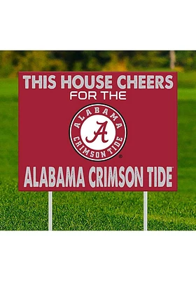 Alabama Crimson Tide This House Cheers For Yard Sign - Red