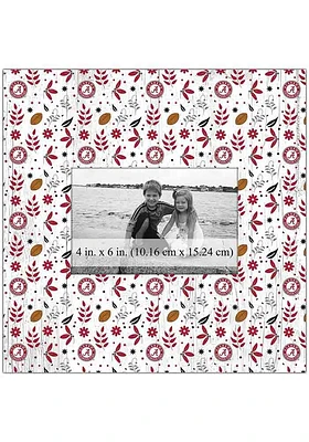 Alabama Crimson Tide Floral Pattern Picture Frame