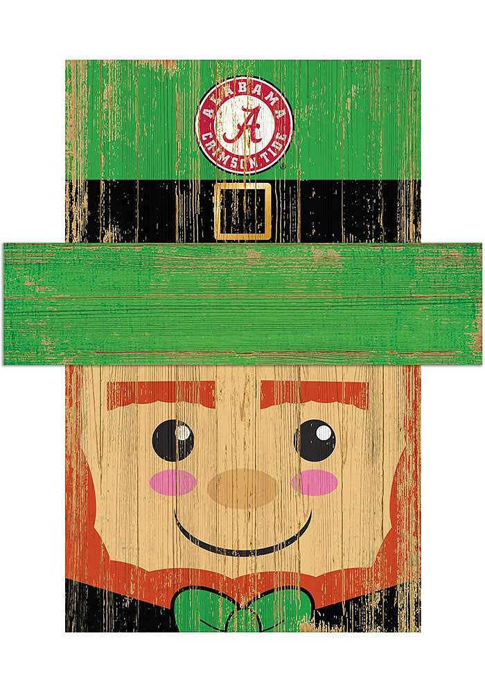 Alabama Crimson Tide Leprechaun Head Sign