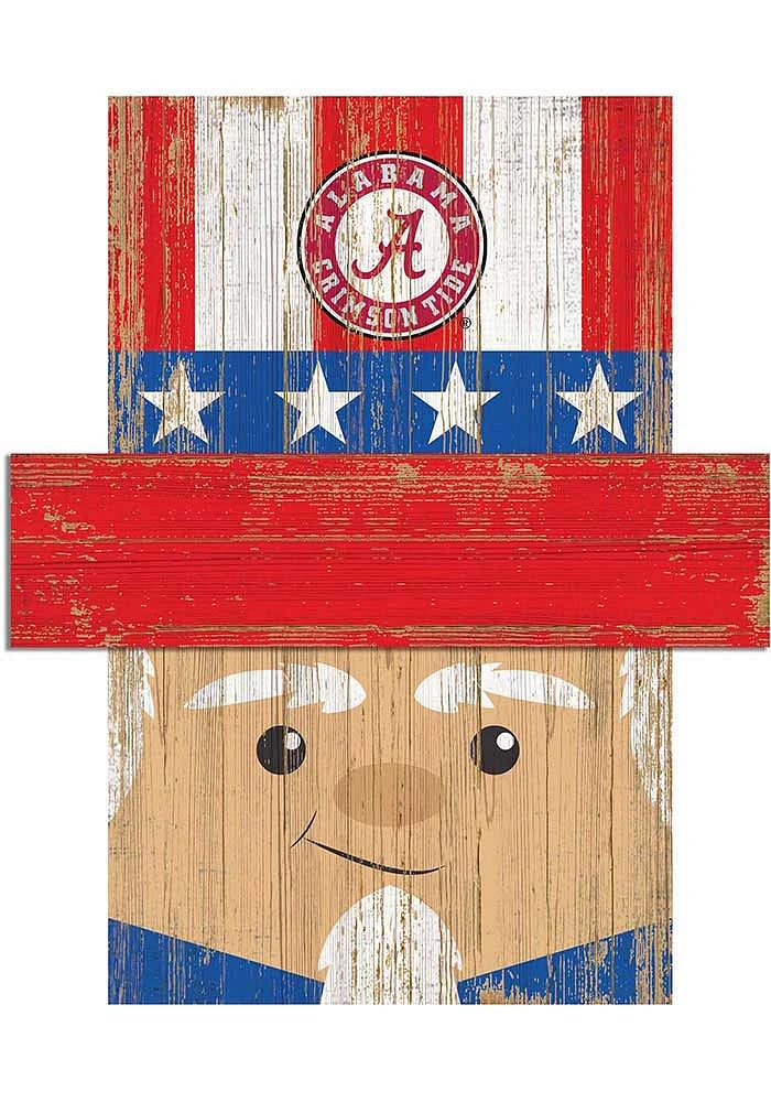 Alabama Crimson Tide Patriotic Head Sign