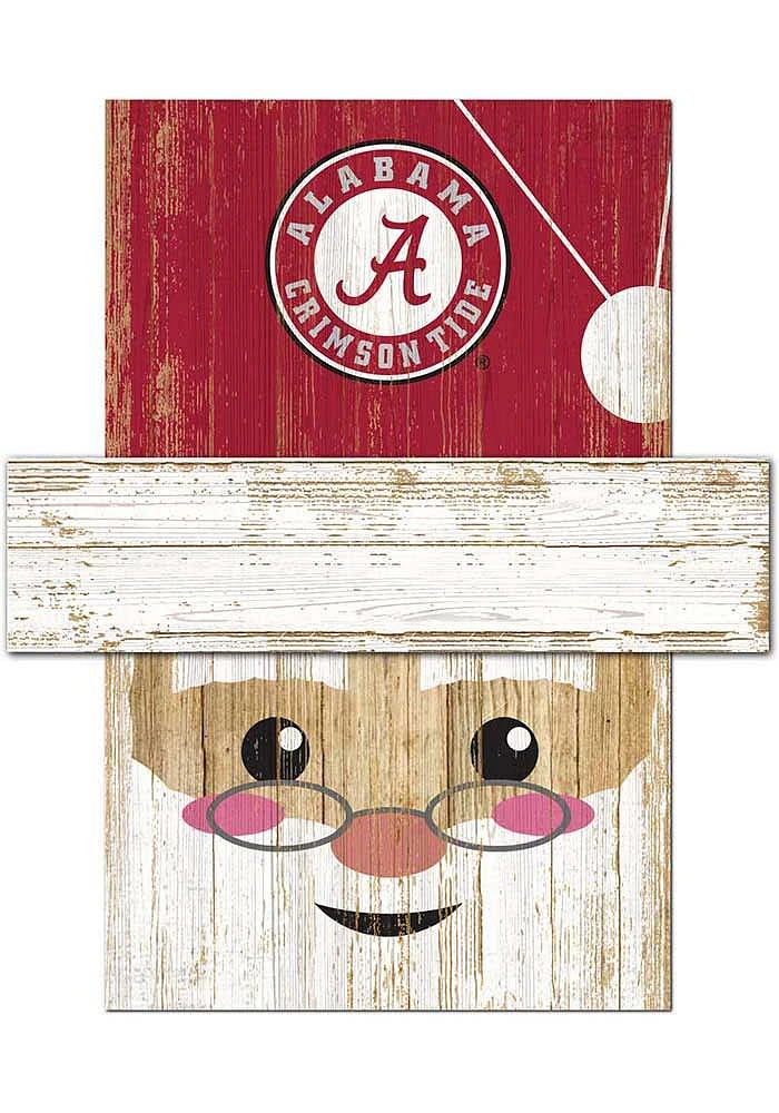 Alabama Crimson Tide Santa Head Sign