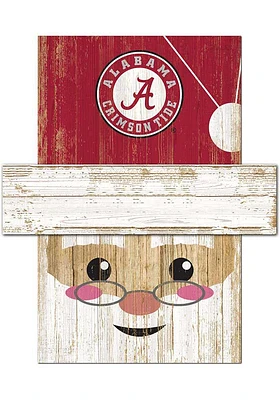 Alabama Crimson Tide Santa Head Sign