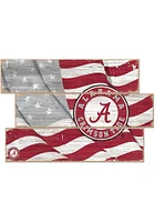Alabama Crimson Tide Flag 3 Plank Sign