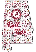 Alabama Crimson Tide 24 Inch Floral State Wall Art