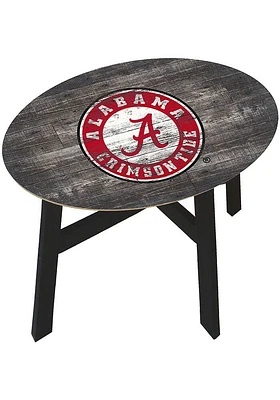 Alabama Crimson Tide Logo Heritage Side Red End Table
