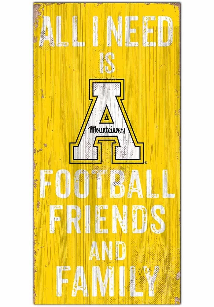 Appalachian State Mountaineers Football Friends and Family Sign - Black