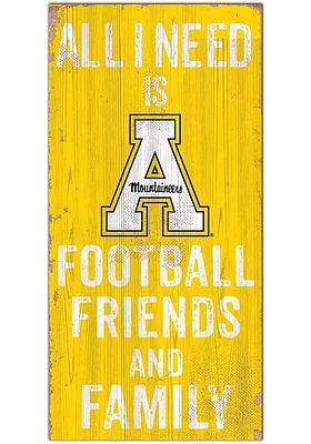 Appalachian State Mountaineers Football Friends and Family Sign - Black