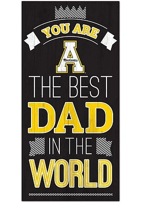 Appalachian State Mountaineers Best Dad in the World Sign - Black