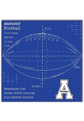 Appalachian State Mountaineers Ball Blueprint Sign