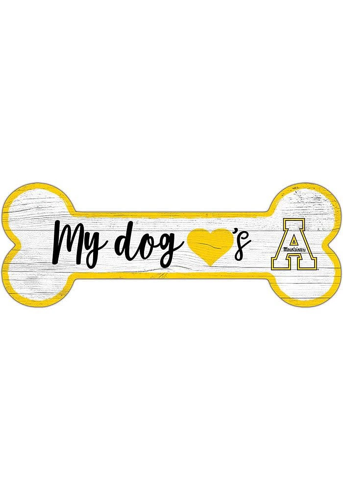 Appalachian State Mountaineers Dog Bone 6x12 Sign