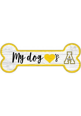 Appalachian State Mountaineers Dog Bone 6x12 Sign