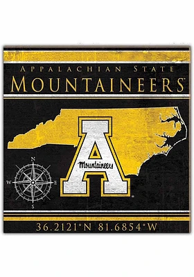 Appalachian State Mountaineers Coordinates Sign